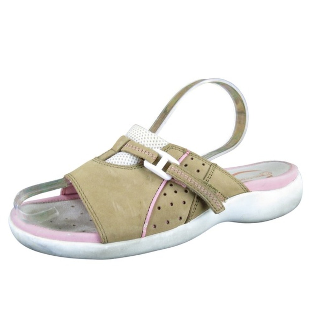 Rockport Women Washable Footwear Slide Brown Leather 6 Medium Gently Used 2025